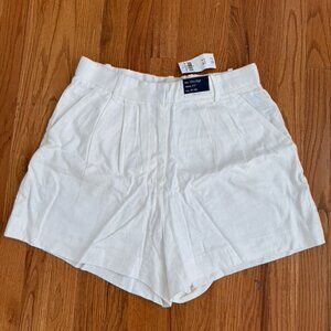 NWT Abercrombie Linen Blend High Rise Shorts White